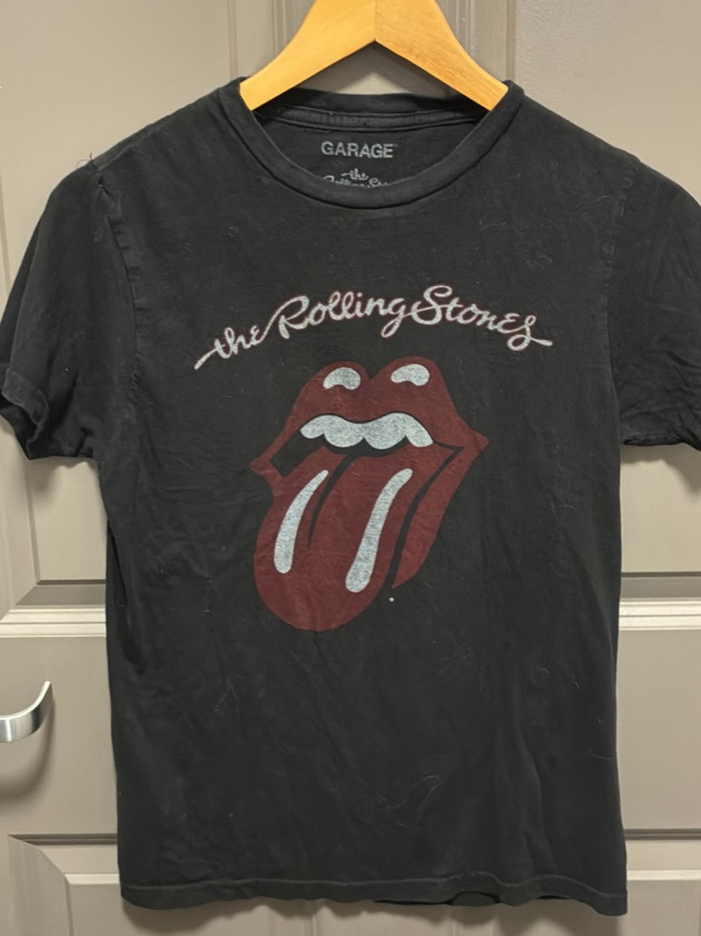 Black Rolling Stones Tongue Graphic Tee